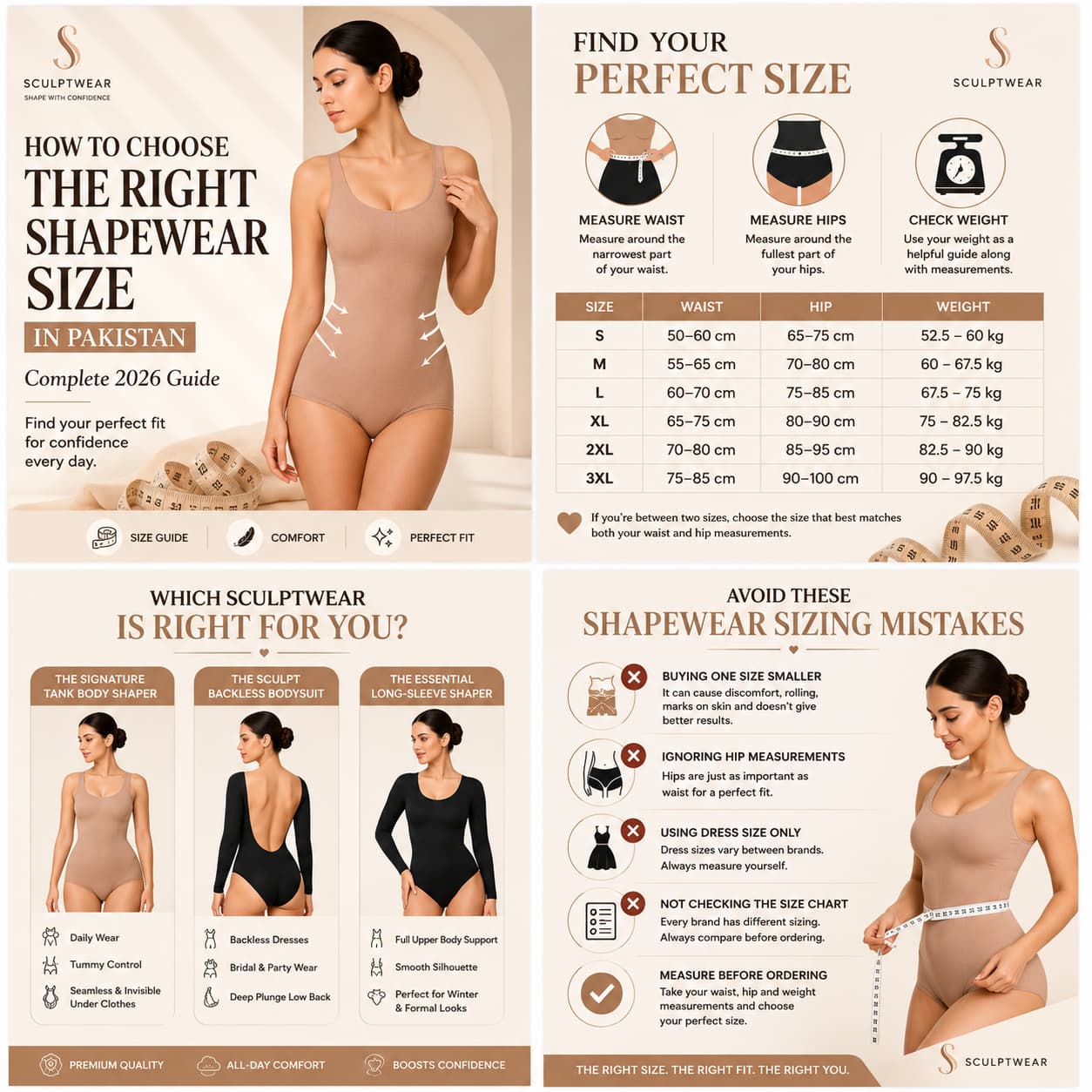 How to Choose the Right Shapewear Size in Pakistan (Complete 2026 Guide)