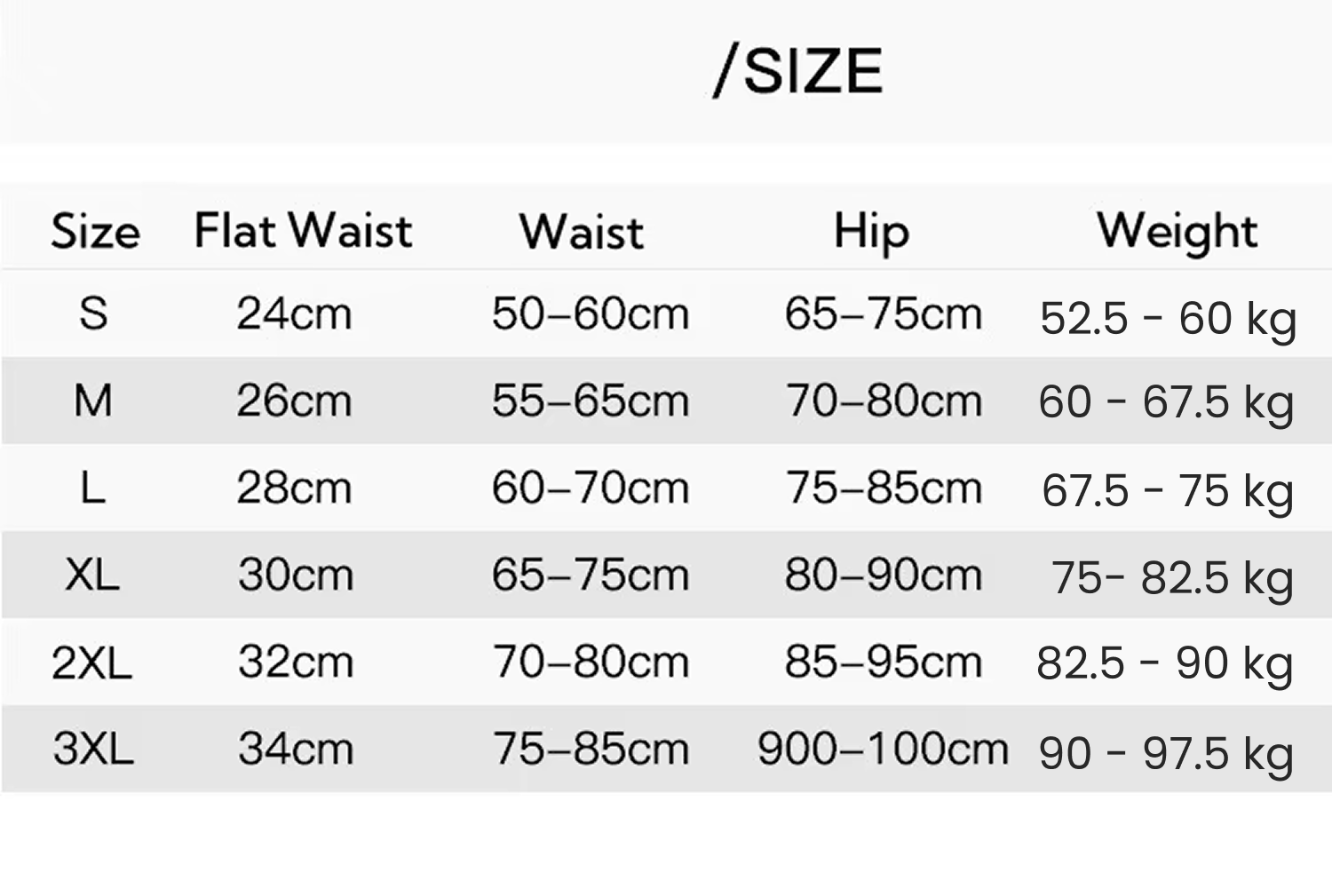 Size Chart