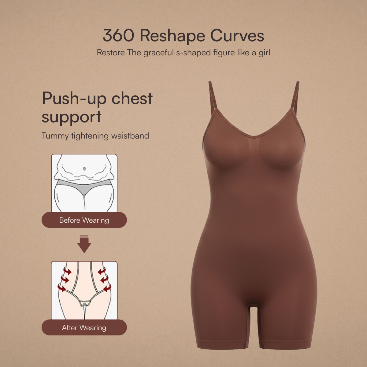 Women's XL One-Piece Backless Shapewear