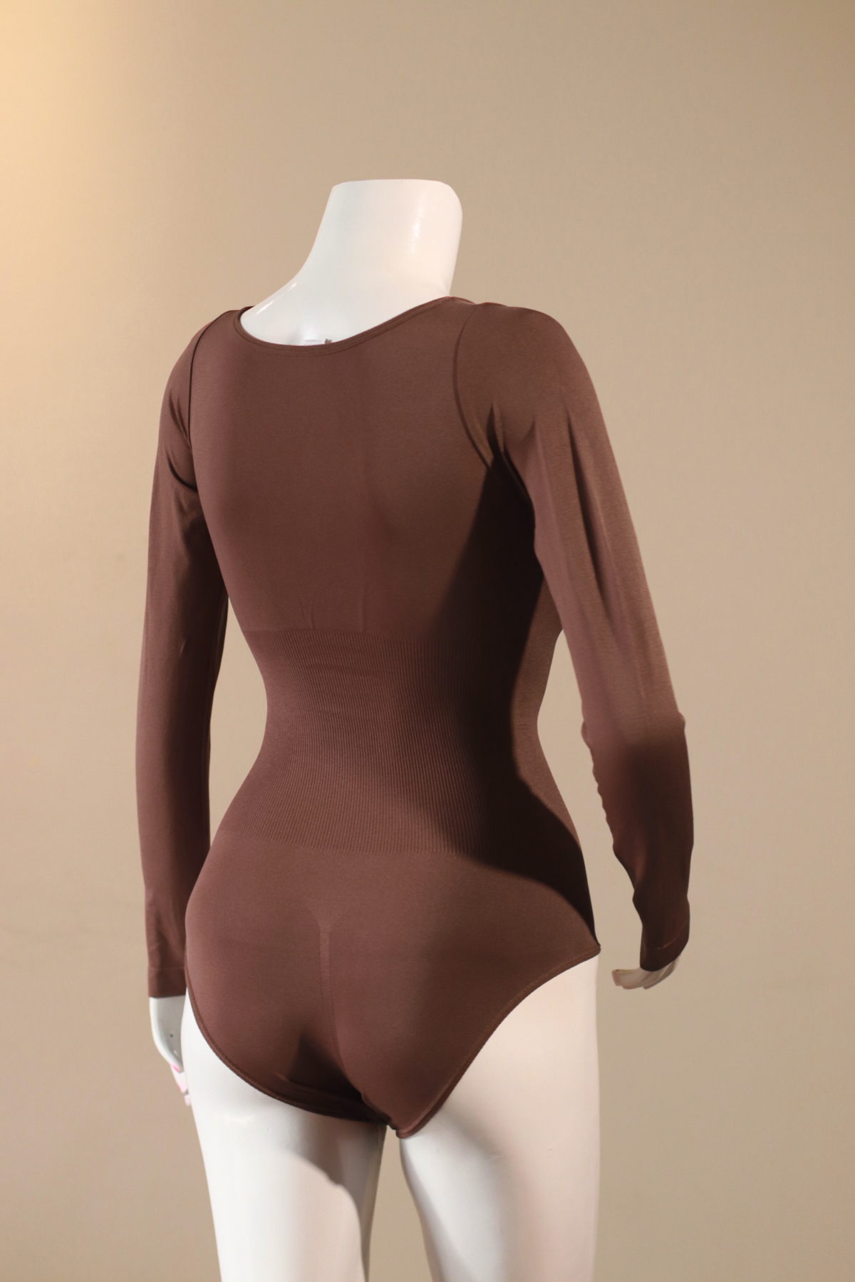 The Essential Long-Sleeve Body Shaper _ Brown