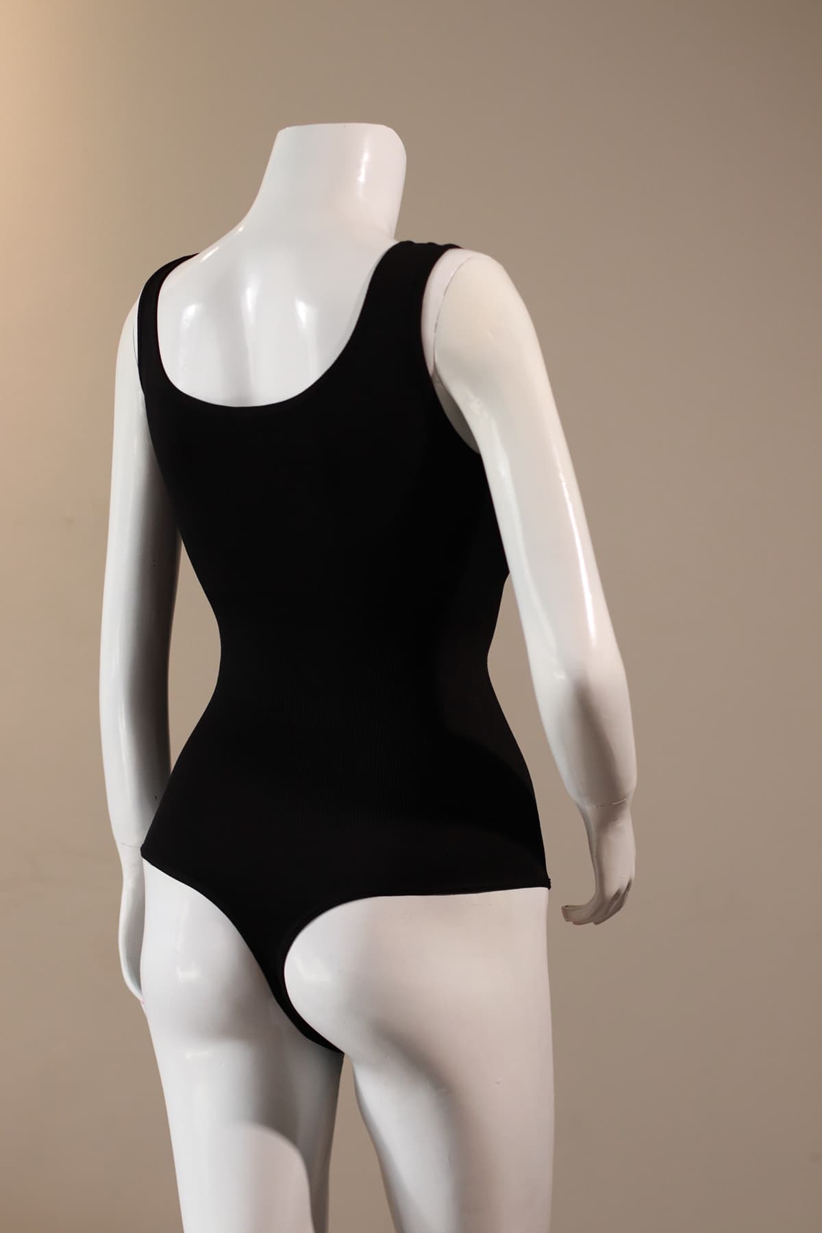 Black open crotch shaper back view