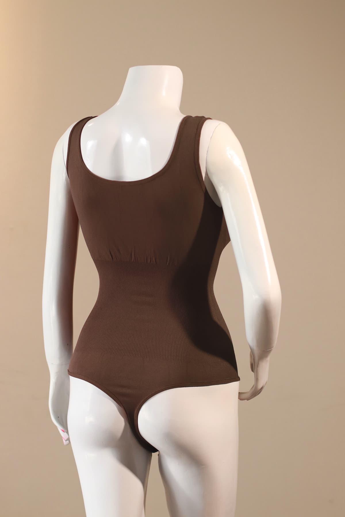 Brown open crotch shaper back view