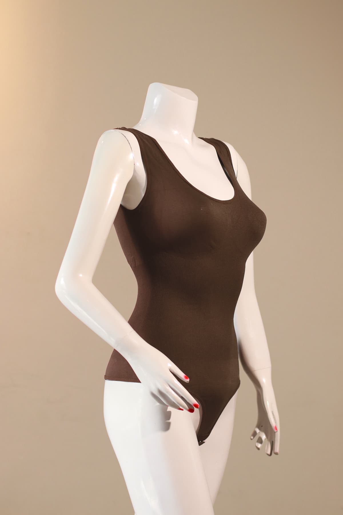 Brown corset body shaper side view